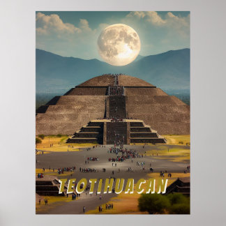 Poster Pirâmide da Lua, Teotihuacan, Viagem do México