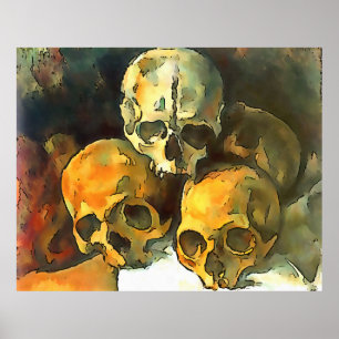 Poster Pirâmide de Arte Negra de Skulls Após Cezanne