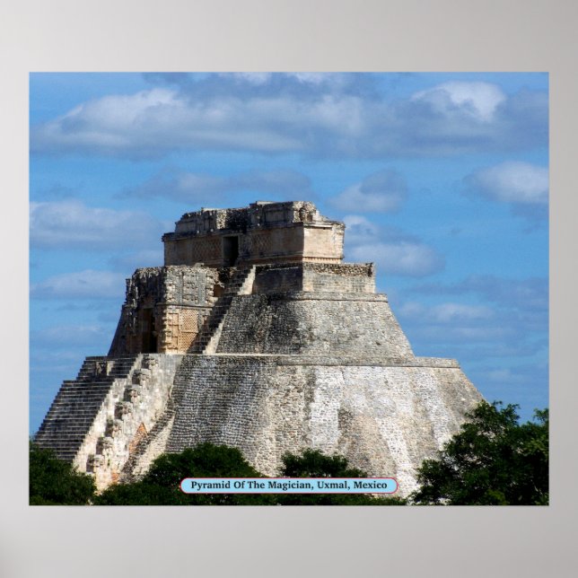 Poster Pirâmide Do Mágico, Uxmal, México (Frente)