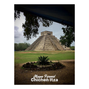 Pôster Pirâmide Mayan CHICHEN ITZA Viagem Souvenir