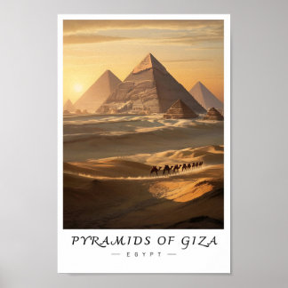 Poster Pirâmides de Gizé Arte de Parede Egito, Marco Anti
