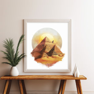 Poster Pirâmides de Gizé Arte de Parede Sol Deserto Egito