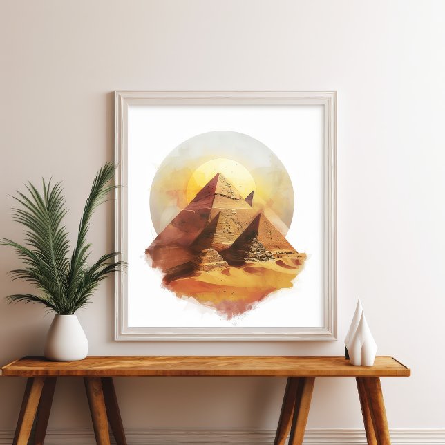 Poster Pirâmides de Gizé Arte de Parede Sol Deserto Egito (Criador carregado)