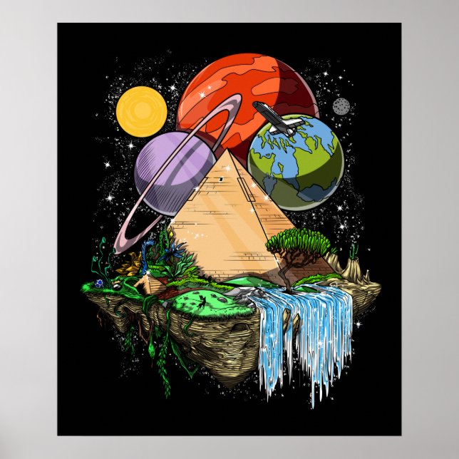 Poster Pirâmides Egípcias Aliens Espaciais Antigas Conspi (Frente)