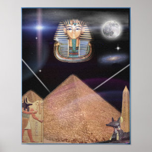 Pôster Pirâmides egípcias e arte do Rei Tut