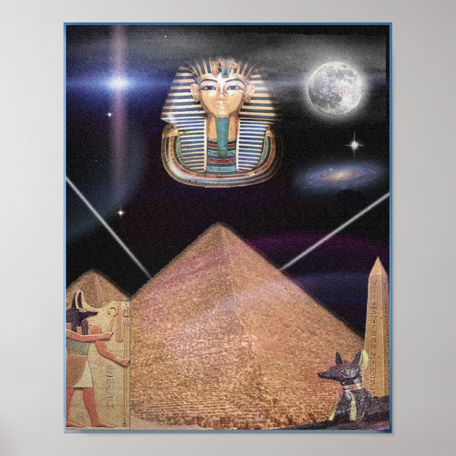 Pôster Pirâmides egípcias e arte do Rei Tut (Frente)