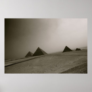 Pôster Pirâmides Giza Preto e Branco