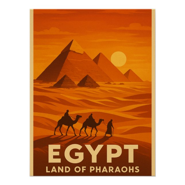 Pôster Pirâmides Místicos de Giza" (Frente)