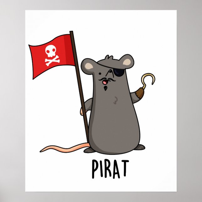 Poster Pirat Funny Pirate Rat Pun (Frente)