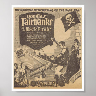 Pôster Pirata 1926 do preto da pomba de Douglas Fairbanks