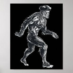 Poster Pirata Bigfoot - Pé Grande Sasquatch - Spooky Para
