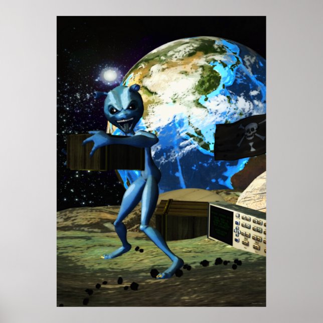 Pôster Pirata de Alienígena da Mothernship (Frente)