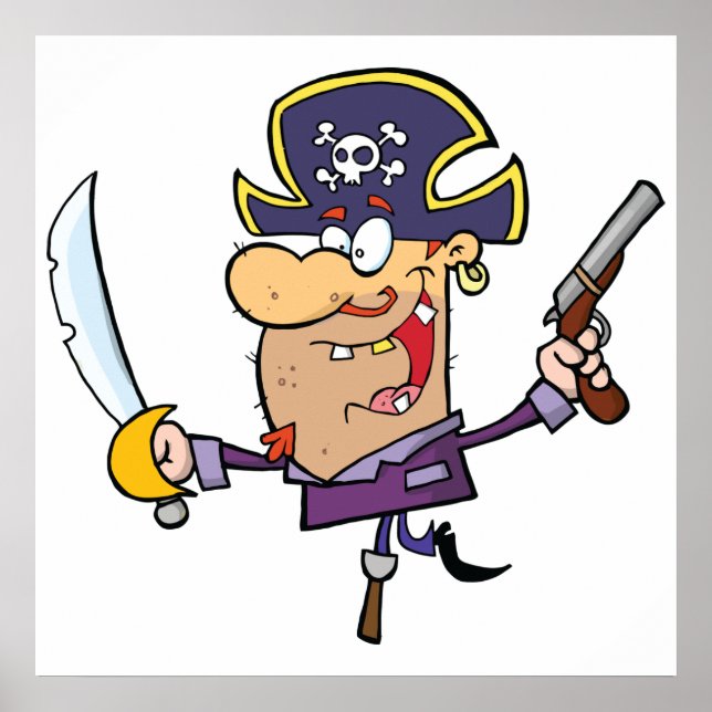 Poster Pirata de desenho animado (Frente)