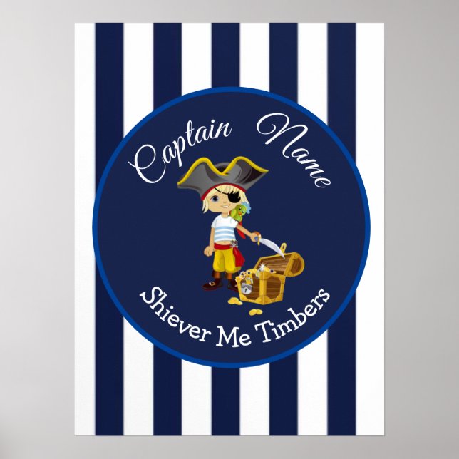 Poster Pirata de Festa Menino (Frente)