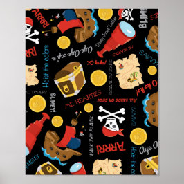 Poster Pirata do Partido do Tesouro Escuro