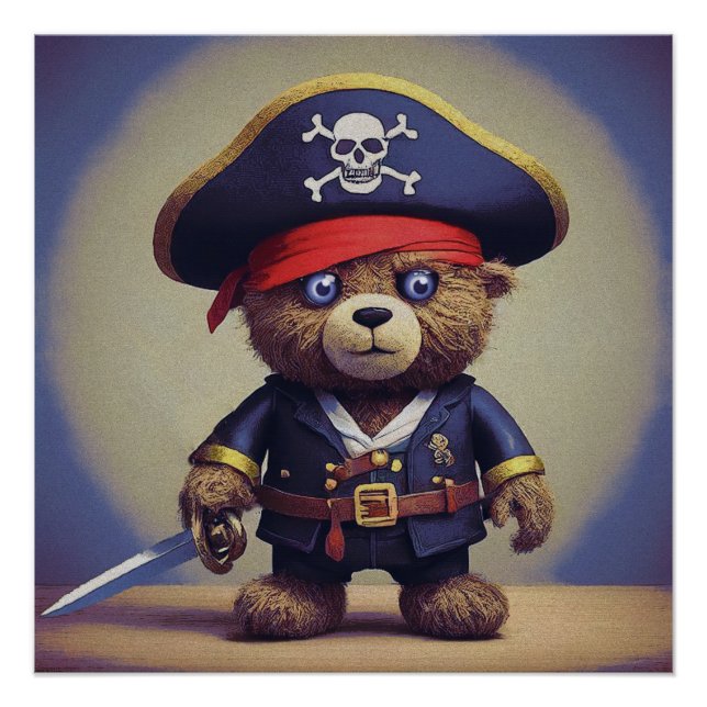 Pôster Pirata do Urso de Teddy (Frente)
