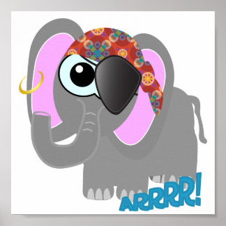 Poster Pirata-Elefante Cute Goofkins