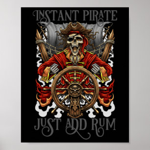 Poster Pirata Instantânea Apenas Adicione Rum Halloween C