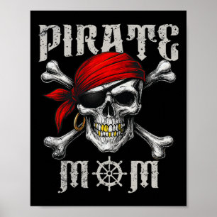 Poster Pirata Mãe Jolly Roger Flag E Skull Crossbones H