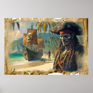 Poster Pirata na ilha do tesouro