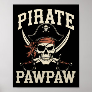 Poster Pirata Pawpaw Engraçado Capitão Halloween Traje Pa