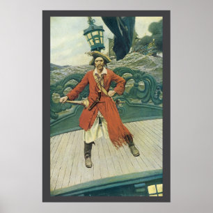 Poster Piratas Antigos, Capitão Keitt por Howard Pyle