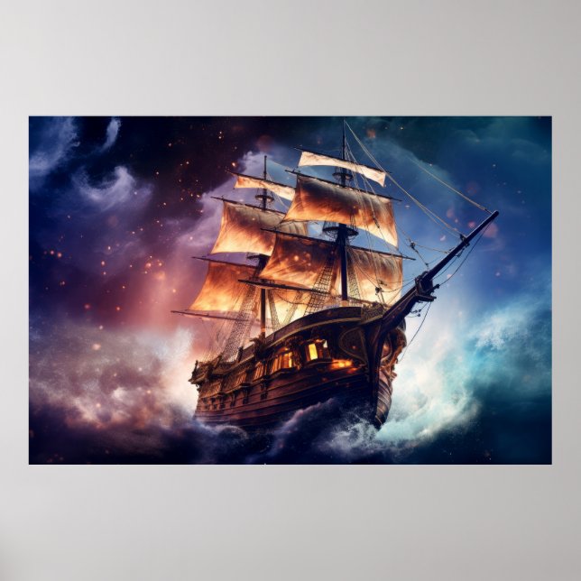 Poster Piratas naufragam Dimensão Fantástica de Outro Mun (Frente)