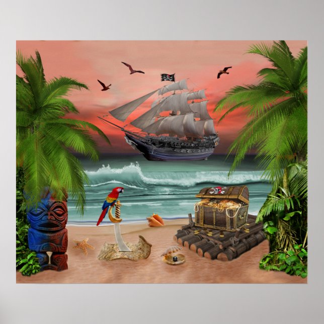 POSTER PIRATAS TRASURE QUEST (Frente)