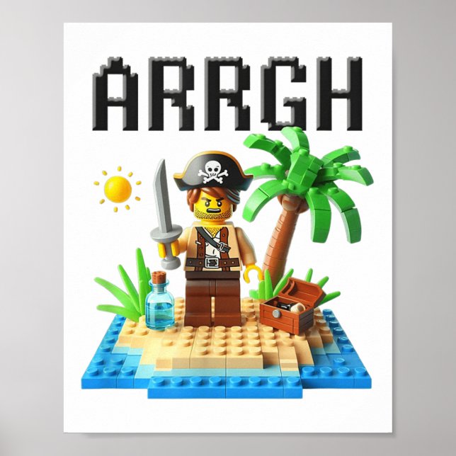 Poster Pirate Argh Building Blocks Bricks Master Builder (Frente)