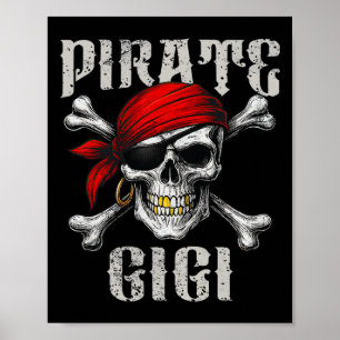 Poster Pirate Gigi Jolly Roger Flag E Skull Crossbones