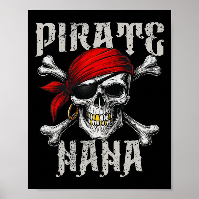 Poster Pirate Nana Jolly Roger Flag E Skull Crossbones (Frente)