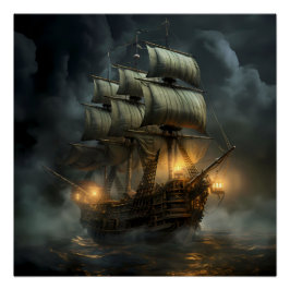 Pôster Pirate Ship Art Series - Primeira edição nº 18