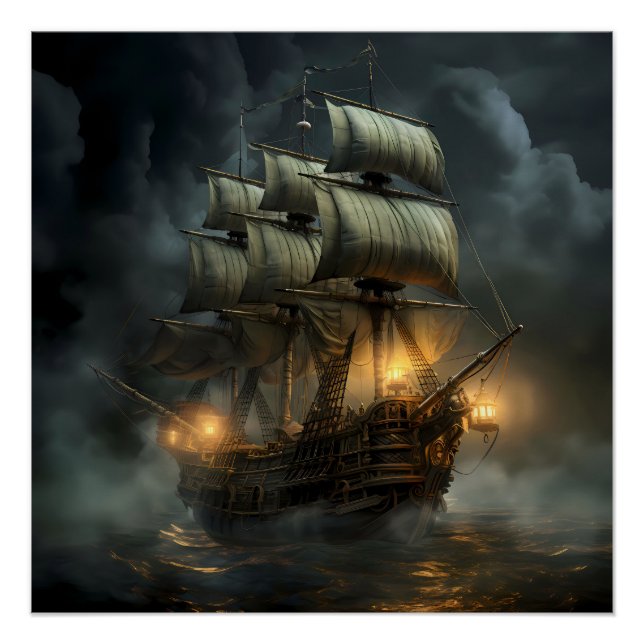 Pôster Pirate Ship Art Series - Primeira edição nº 18 (Frente)