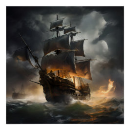 Pôster Pirate Ship Art Series - Primeira edição nº 22