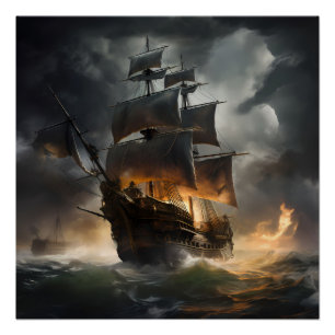 Pôster Pirate Ship Art Series - Primeira edição nº 22