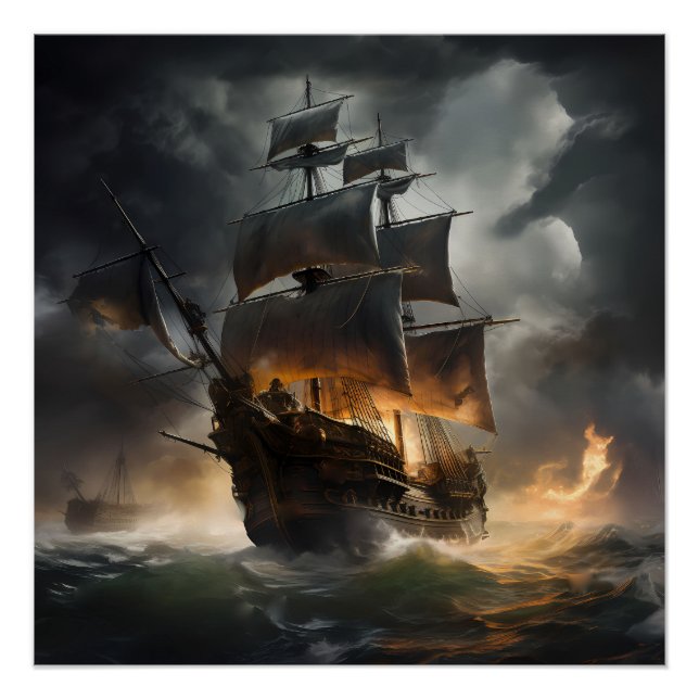Pôster Pirate Ship Art Series - Primeira edição nº 22 (Frente)