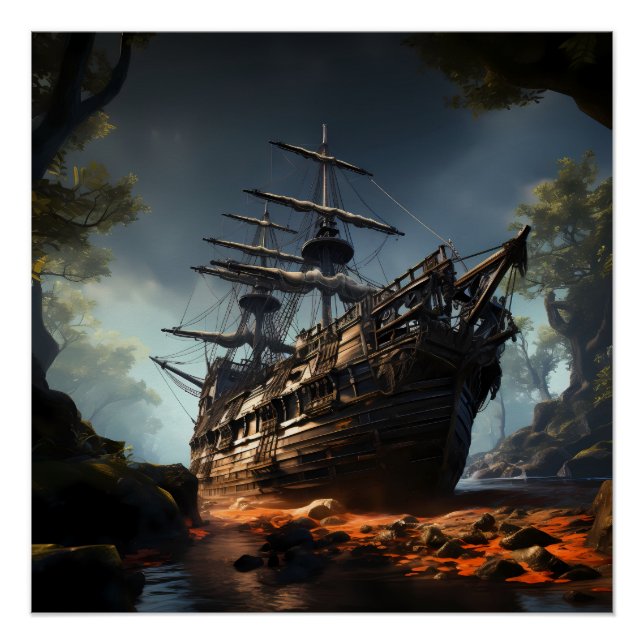 Pôster Pirate Ship Art Series - Primeira edição nº 23 (Frente)