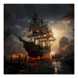 Pôster Pirate Ship Art Series - Primeira edição nº 37