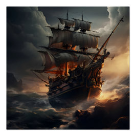 Pôster Pirate Ship Art Series - Primeira edição nº 38