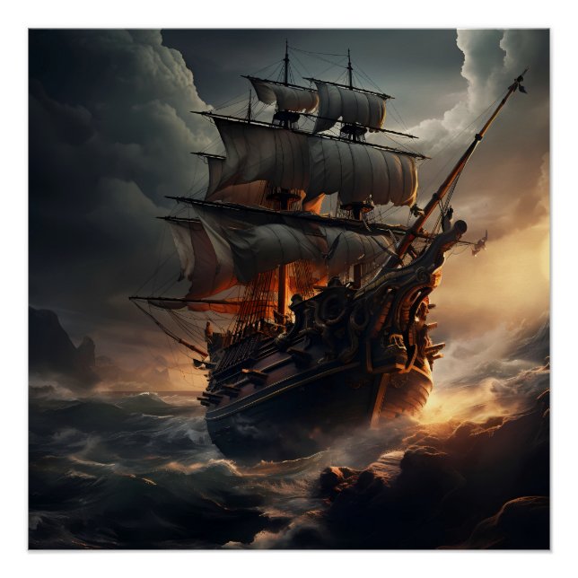 Pôster Pirate Ship Art Series - Primeira edição nº 38 (Frente)