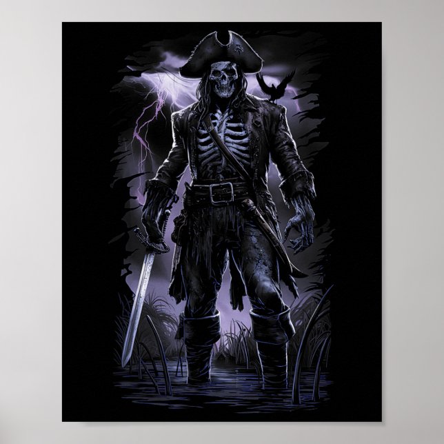 Poster Pirate Skeleton Ghost Navio Festa de Figurino de H (Frente)