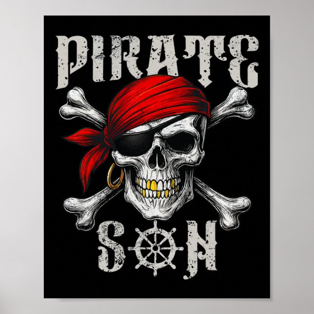 Poster Pirate Son Jolly Roger Flag E Skull Crossbones H (Frente)
