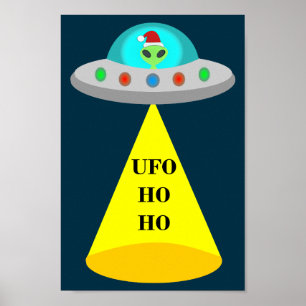 Poster Pires voadoras de Alienígena de Ho Ho de Natal