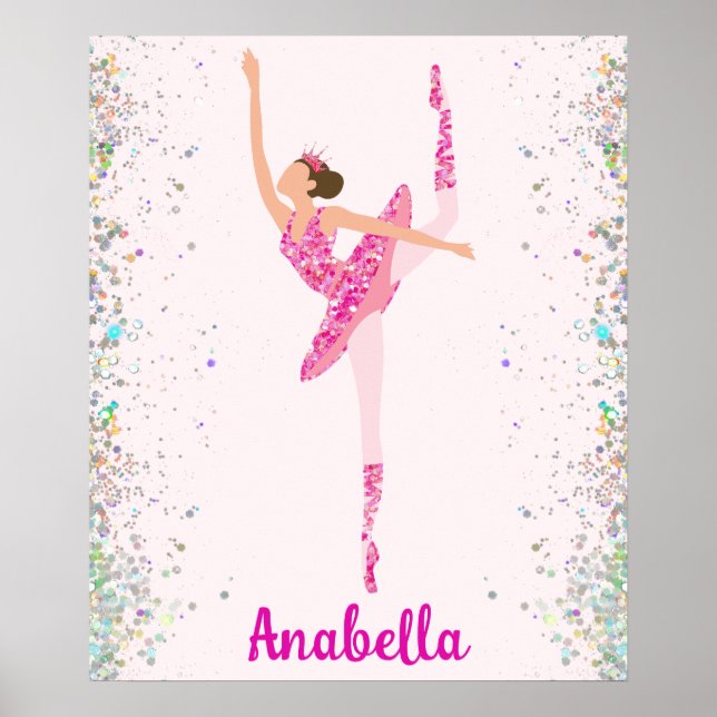 Poster Pirouette Ballerina, Coloração Rosa-Rosa-Escuro (Frente)