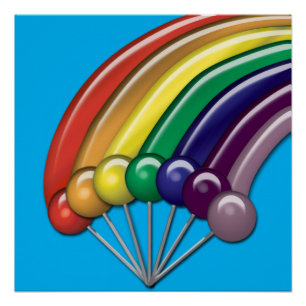 Pôster Pirulito de Arco-Íris Vibrante Candy Pop Art