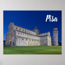 Pisa Leanding Tower Night Panorama Itália Gift