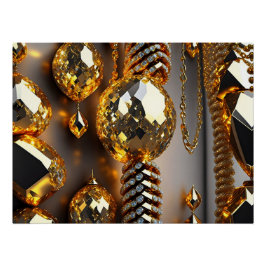 Pôster Pisca! Bonitas joias caos em ouro