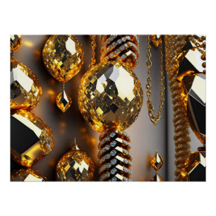 Pôster Pisca! Bonitas joias caos em ouro