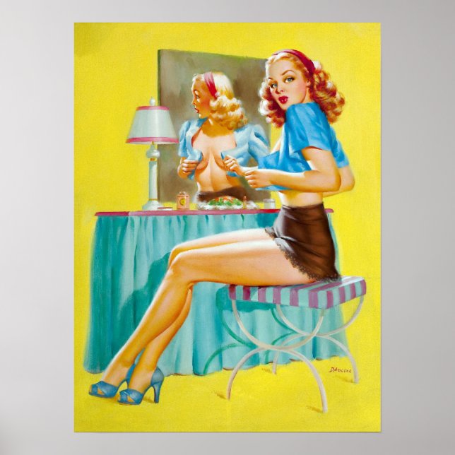 Pôster Piscando no pino do espelho para cima (Frente)