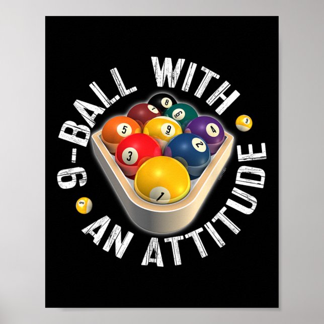 Poster Piscina 9 Bola Com Camisa De Atitude (Frente)